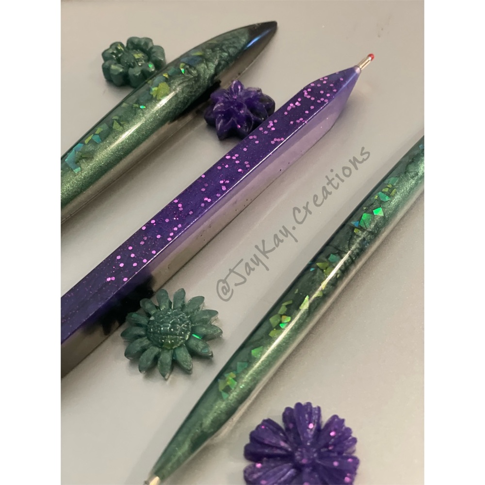 Green & Purple Resin Pens